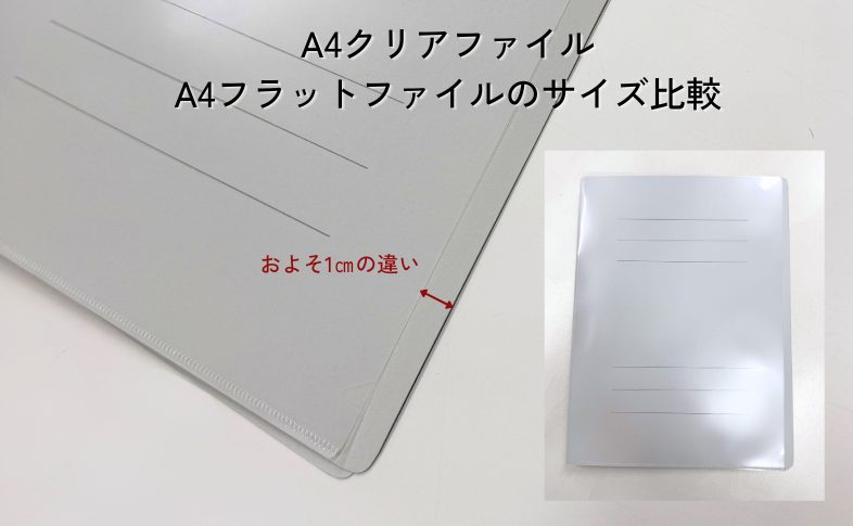 A4フラットファイルとA4クリアファイルの比較